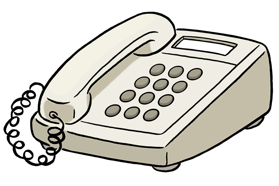 Telefon (Quelle:Lebenshilfe für Menschen mit geistiger Behinderung Bremen e.V., Illustrator Stefan Albers, Atelier Fleetinsel, 2013)